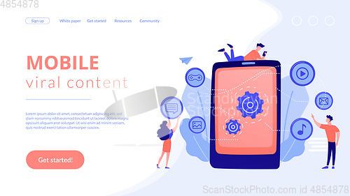 Image of Mobile content concept landing page