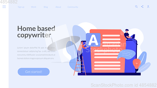 Image of Copywriting concept landing page.