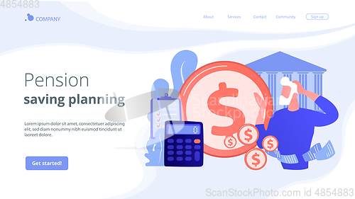 Image of Retirement preparation concept landing page.