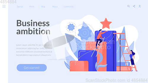 Image of Business ambition concept landing page.