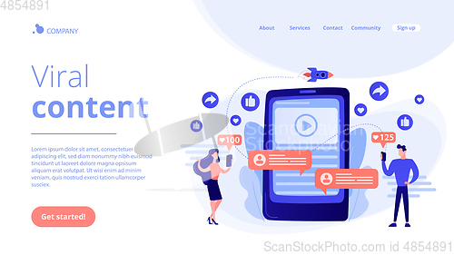 Image of Viral content concept landing page