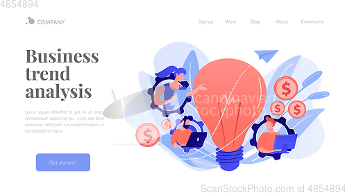 Image of Business trend analysis concept landing page.