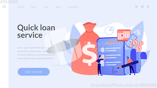 Image of Loan disbursement concept landing page