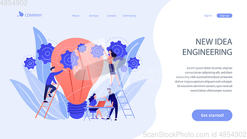 Image of New idea engineering concept landing page.