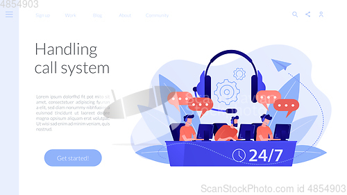 Image of Call center concept landing page.