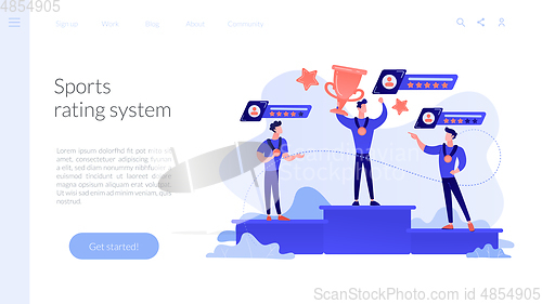 Image of Sports rating system concept landing page.