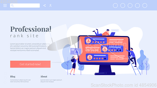 Image of Rating site concept landing page.