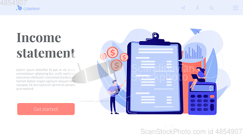 Image of Income statement concept landing page.