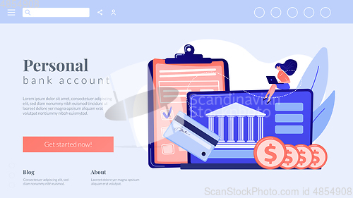 Image of Bank account concept landing page.