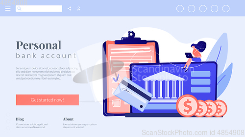 Image of Bank account concept landing page.