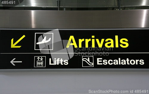 Image of Arrivals sign