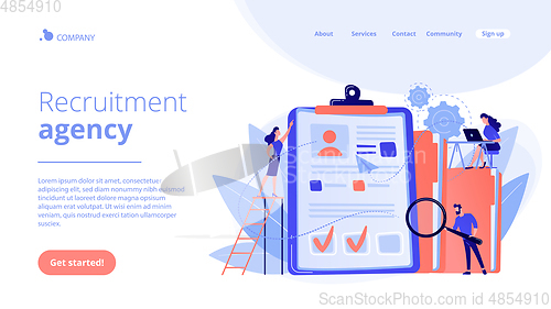 Image of Recruitment agency concept landing page.