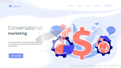 Image of Conversational sales concept landing page.