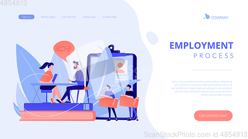 Image of Job interview concept landing page.