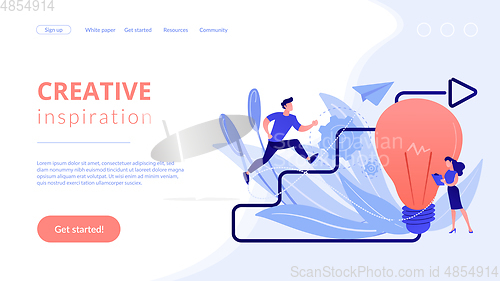 Image of Creative inspiration concept landing page.