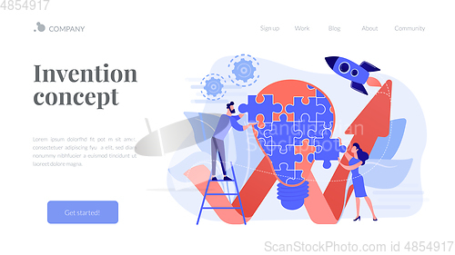 Image of Creative idea concept landing page.