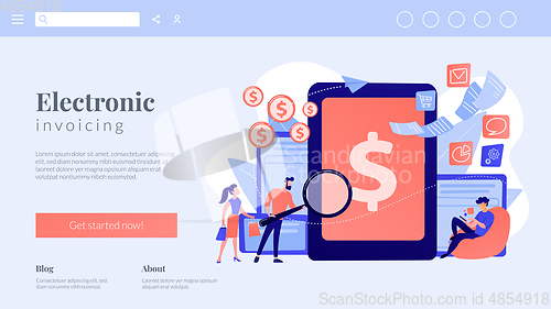 Image of E-invoicing concept landing page.