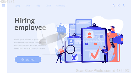 Image of Hiring employee concept landing page.