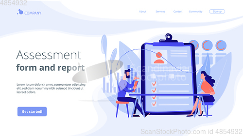 Image of Employee assessment concept landing page.