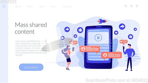 Image of Viral content concept landing page