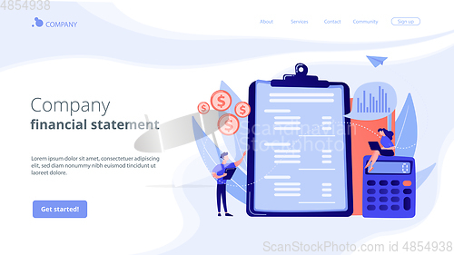 Image of Income statement concept landing page.