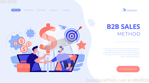 Image of Business-to-business sales concept landing page.