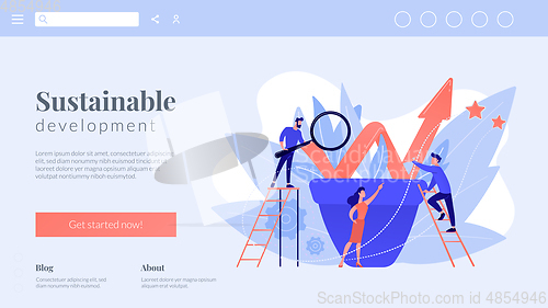 Image of Business growth concept landing page.