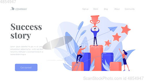 Image of Key to success concept landing page.