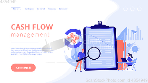 Image of Cash flow statement concept landing page.