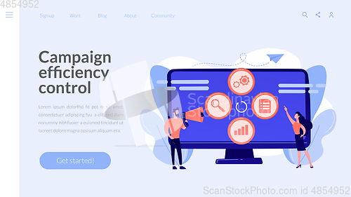 Image of Marketing campaign management concept landing page.