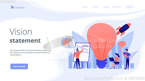 Image of Vision statement concept landing page.