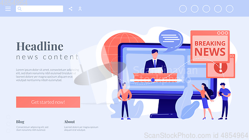 Image of Hot online information concept landing page