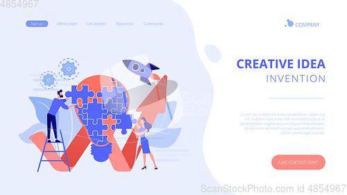 Image of Creative idea concept landing page.