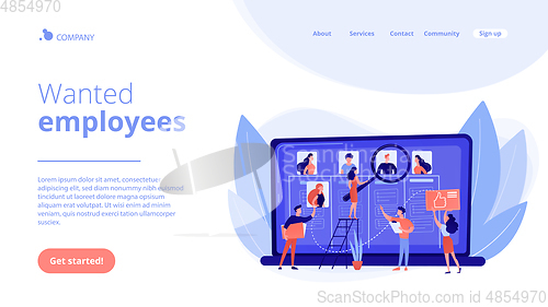 Image of Wanted employees concept landing page