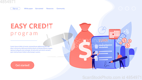 Image of Loan disbursement concept landing page