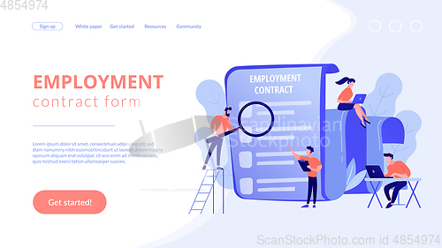 Image of Employment agreement concept landing page