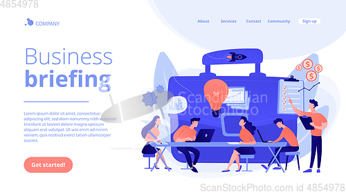 Image of Business briefing concept landing page