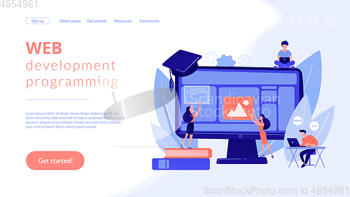 Image of Web development courses concept landing page