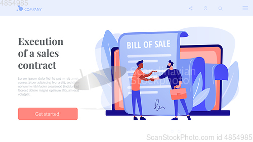 Image of Bill of sale concept landing page