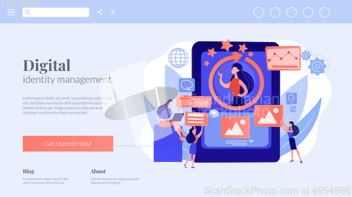 Image of Online identity management concept landing page