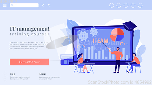 Image of IT management courses concept landing page