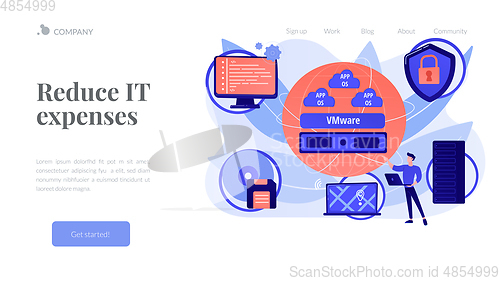 Image of Virtualization technology concept landing page