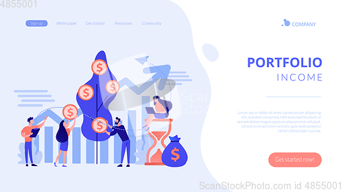 Image of Portfolio income concept landing page.