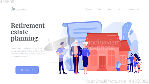 Image of Retirement estate planning concept landing page.