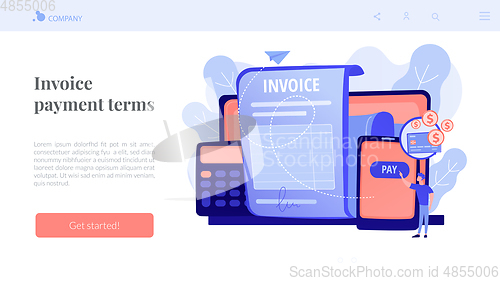 Image of Payment terms concept landing page