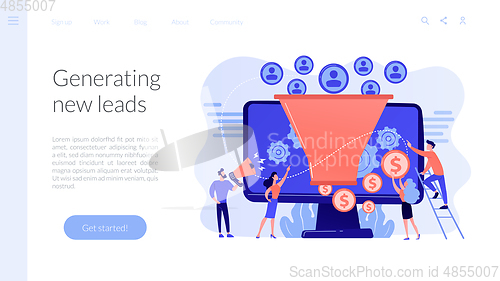 Image of Generating new leads concept landing page