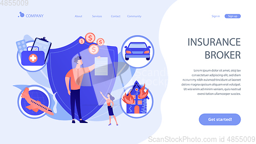 Image of Insurance broker concept landing page