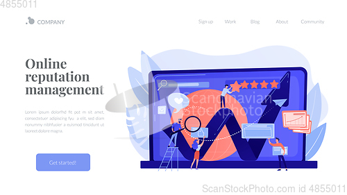 Image of Online reputation management concept landing page