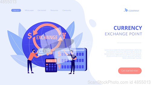 Image of Currency exchange concept landing page