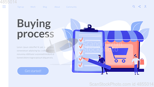 Image of Purchase agreement concept landing page